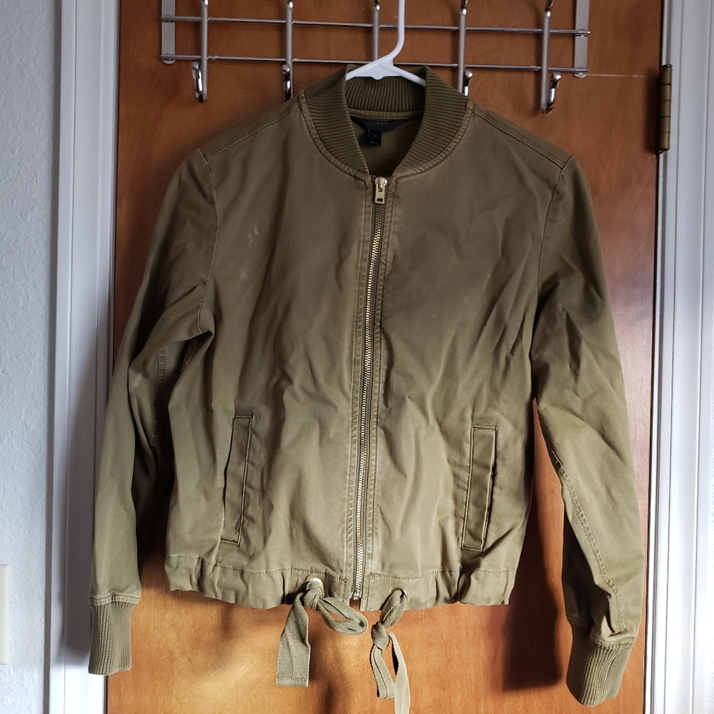 J CREW Women's cropped trench/utility bomber Jacket XS